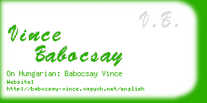 vince babocsay business card